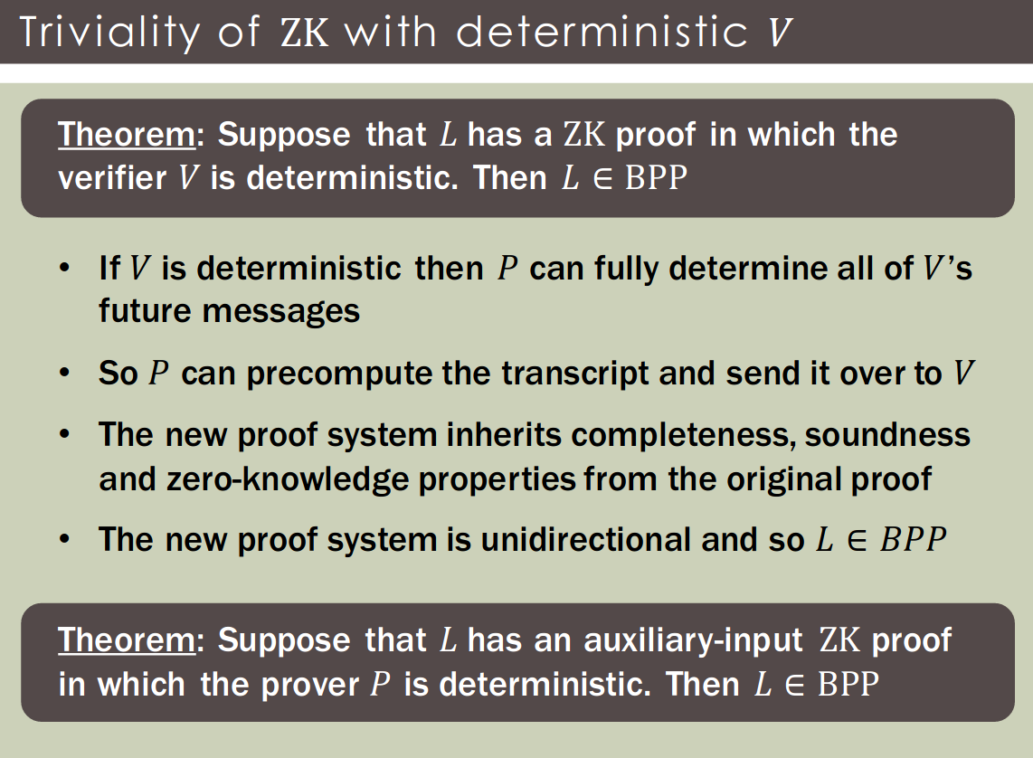 TrivialityOfZKWithDeterministic